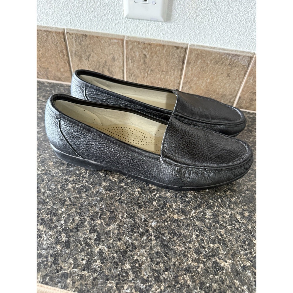SAS Simplify Tripad Comfort Slip On Leather Loafer Womens 10 M Black Shoes